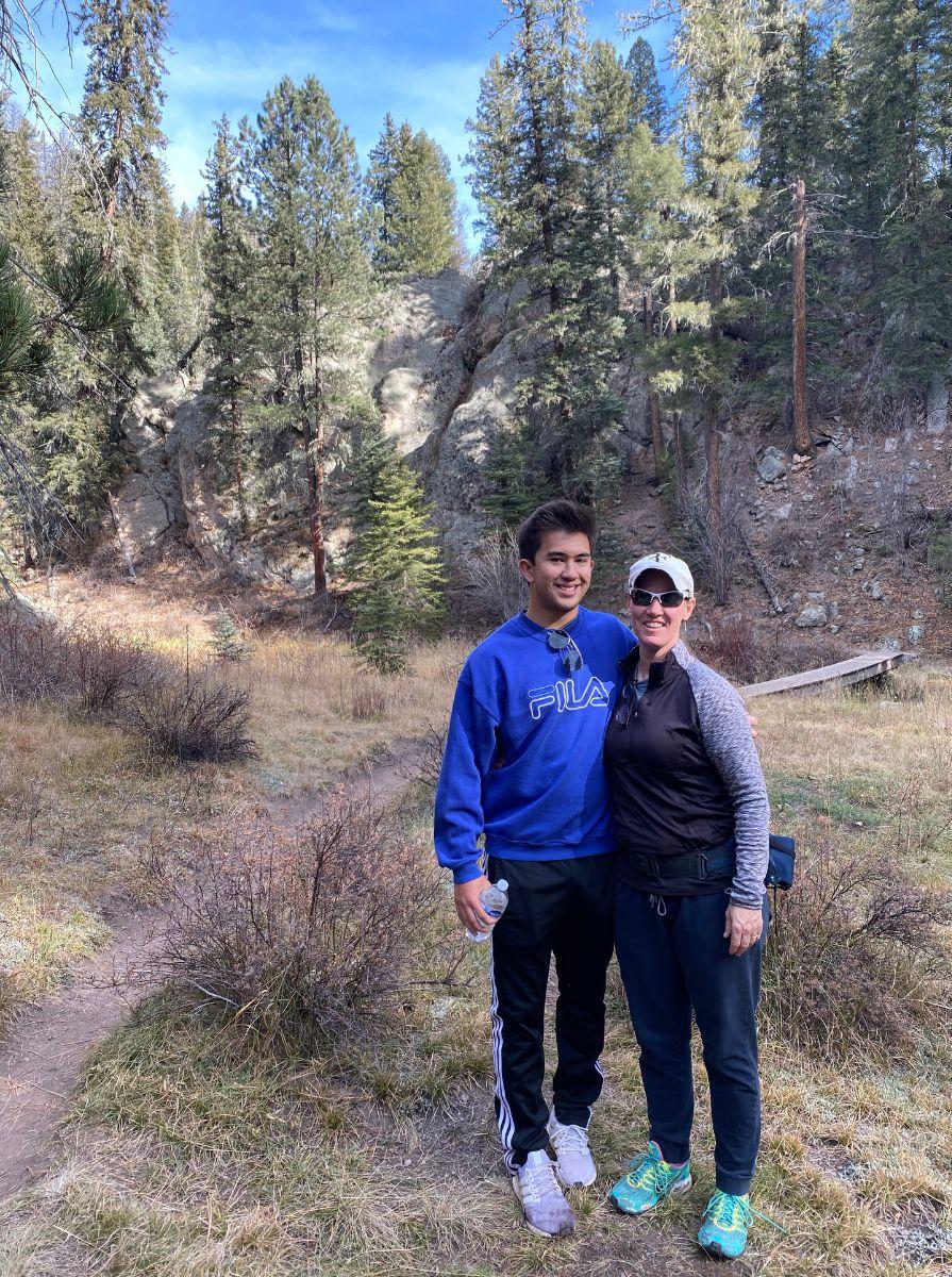 Josh Ngo and Ruth Cummings hiking in Jemez Springs